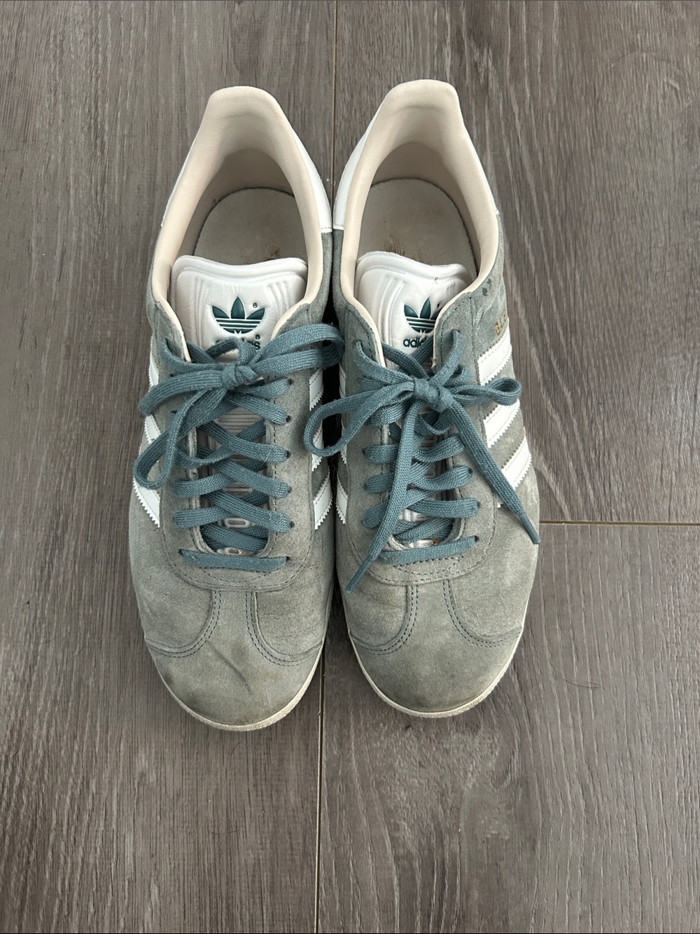 adidas Women's Suede Sneakers in Teal Blue with White Stripes